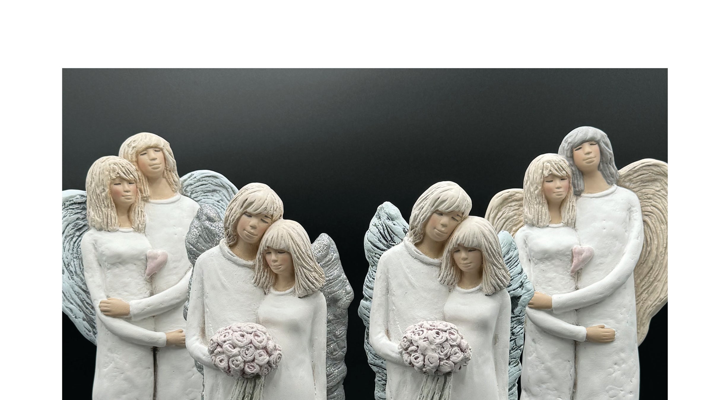 White Angel with Silver Glitter Wings