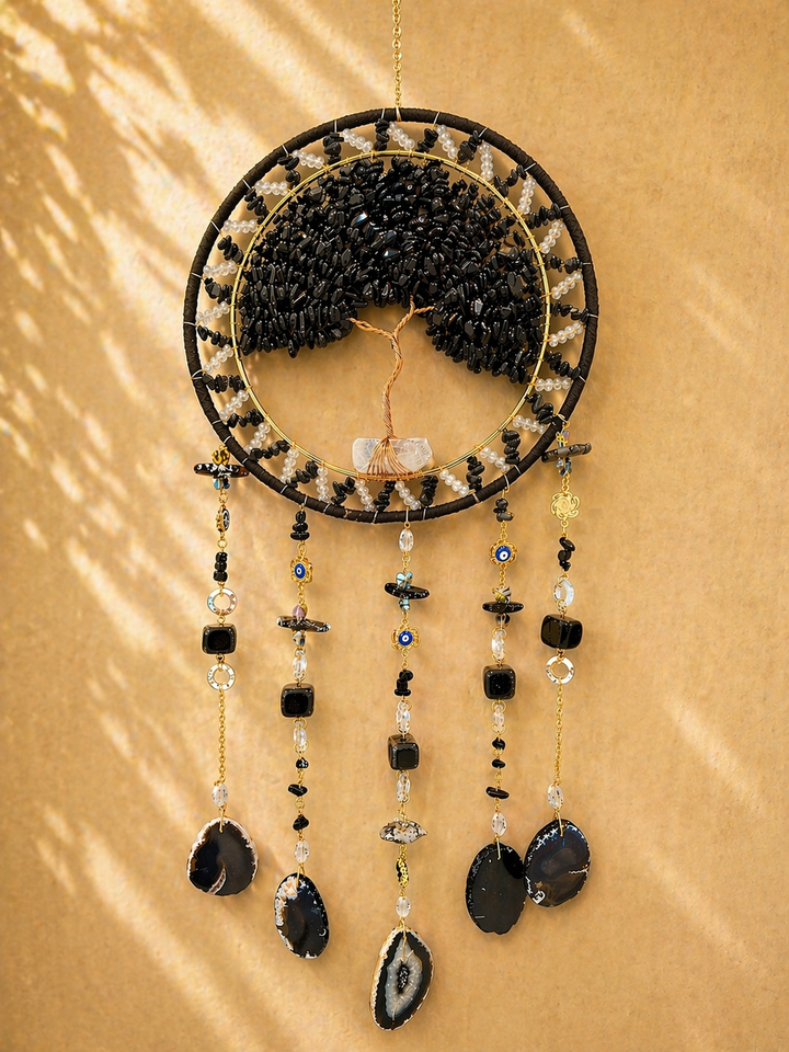Obsidian Grounding & Protection Tree of Life Suncatcher (Extra Large)