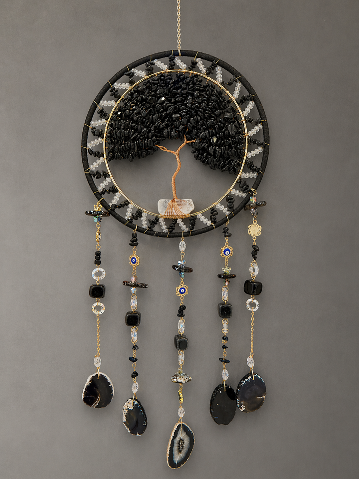 Obsidian Grounding & Protection Tree of Life Suncatcher (Extra Large)
