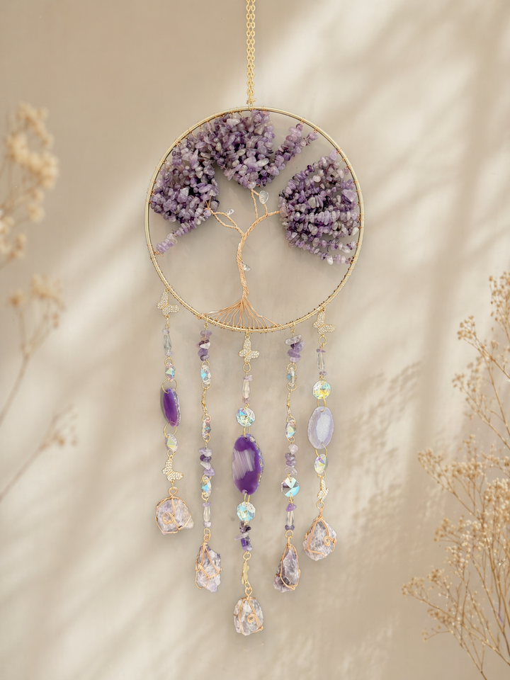 Amethyst Tree of Life Butterfly Sun Catcher