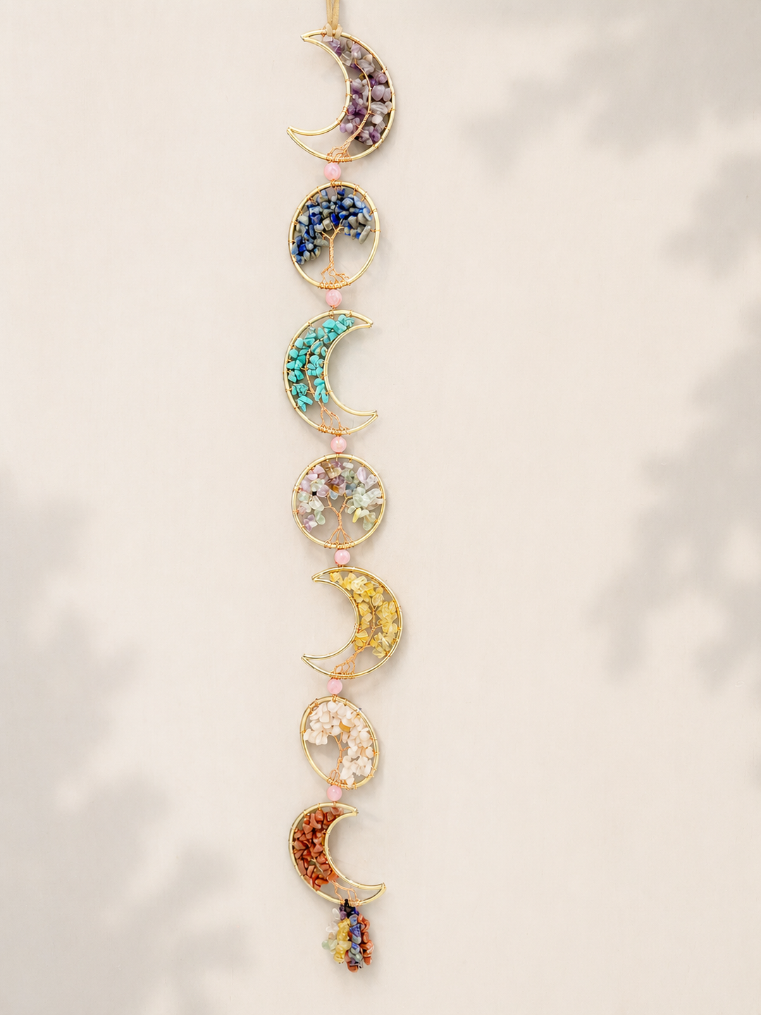 Celestial Harmony Crystal Moon & Tree of Life Wall Hanging