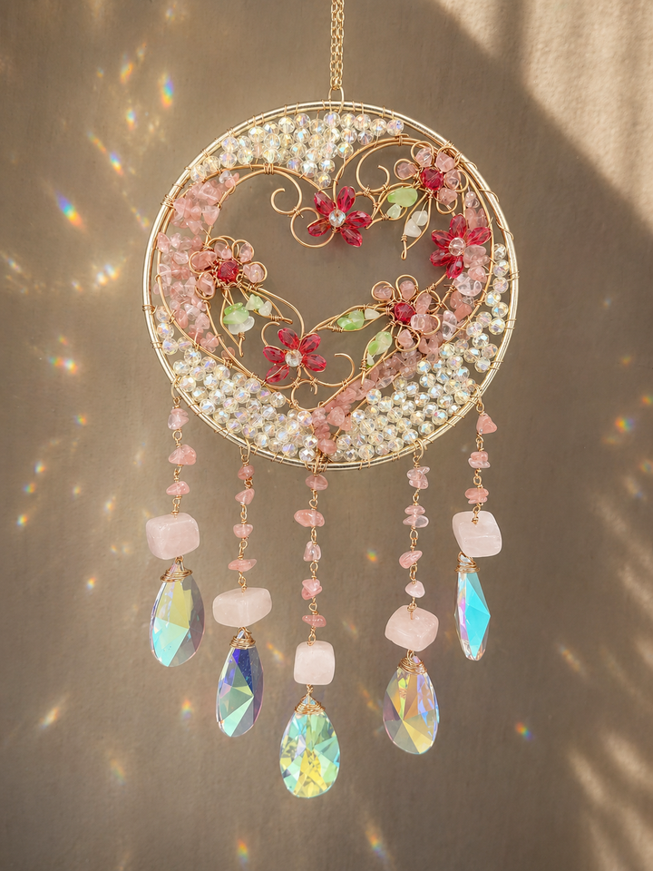 Eternal Love Crystal Heart Sun catcher