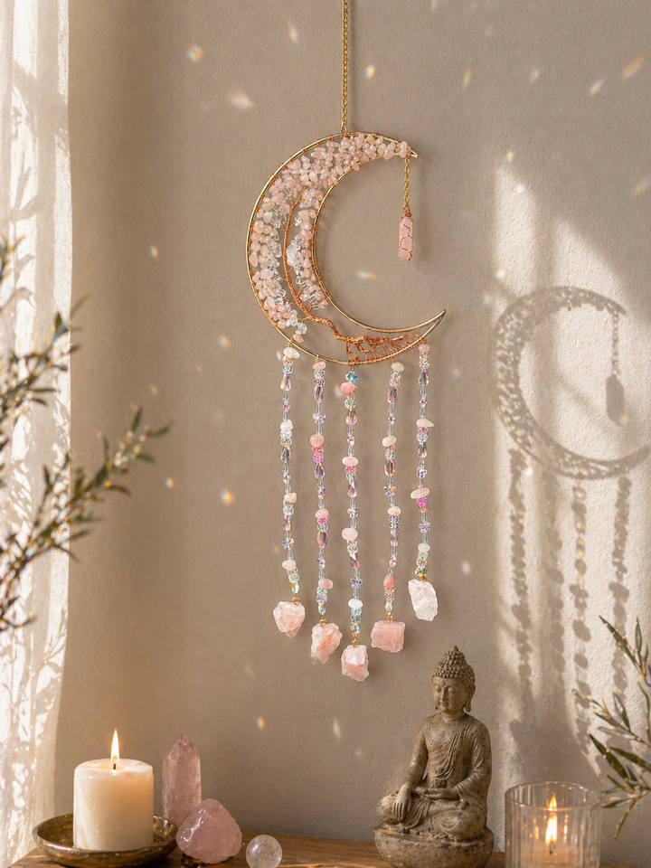 Rose Quartz Moon Sun Catcher