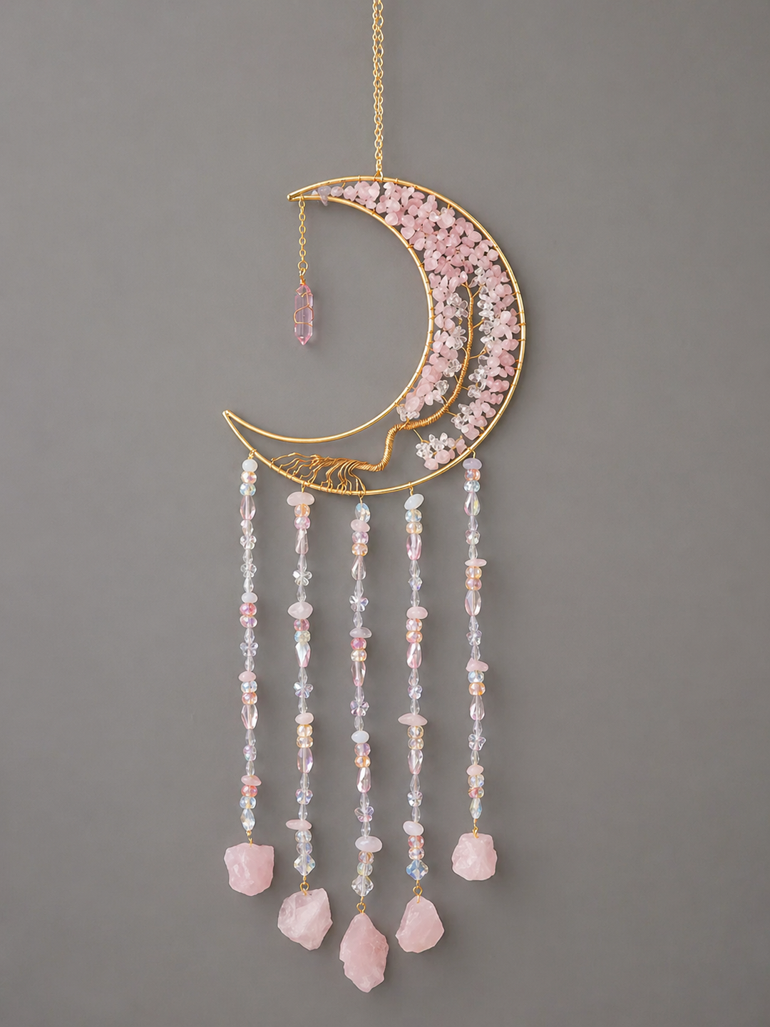 Rose Quartz Moon Sun Catcher