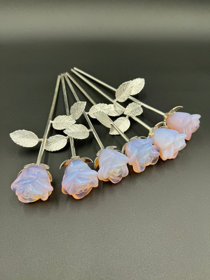 Opalite Carved Rose - Radiant Healing and Beauty