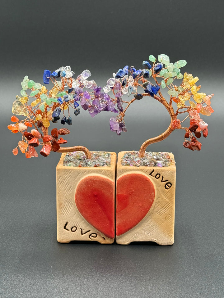 Eternal Love 7 Chakra Crystals Bonsai Tree Set