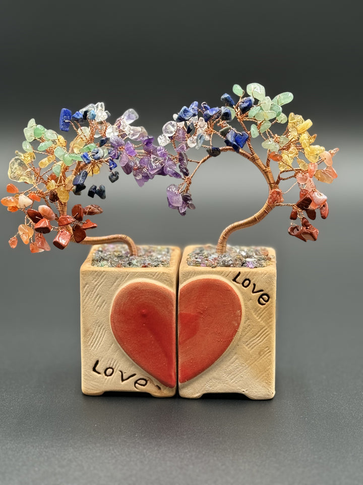 Eternal Love 7 Chakra Crystals Bonsai Tree Set
