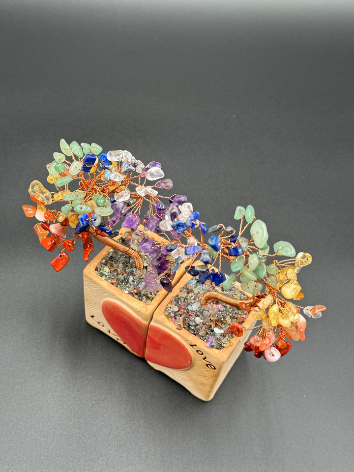 Eternal Love 7 Chakra Crystals Bonsai Tree Set