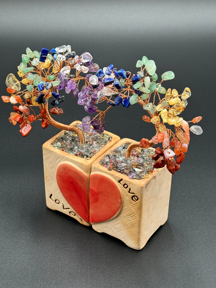 Eternal Love 7 Chakra Crystals Bonsai Tree Set