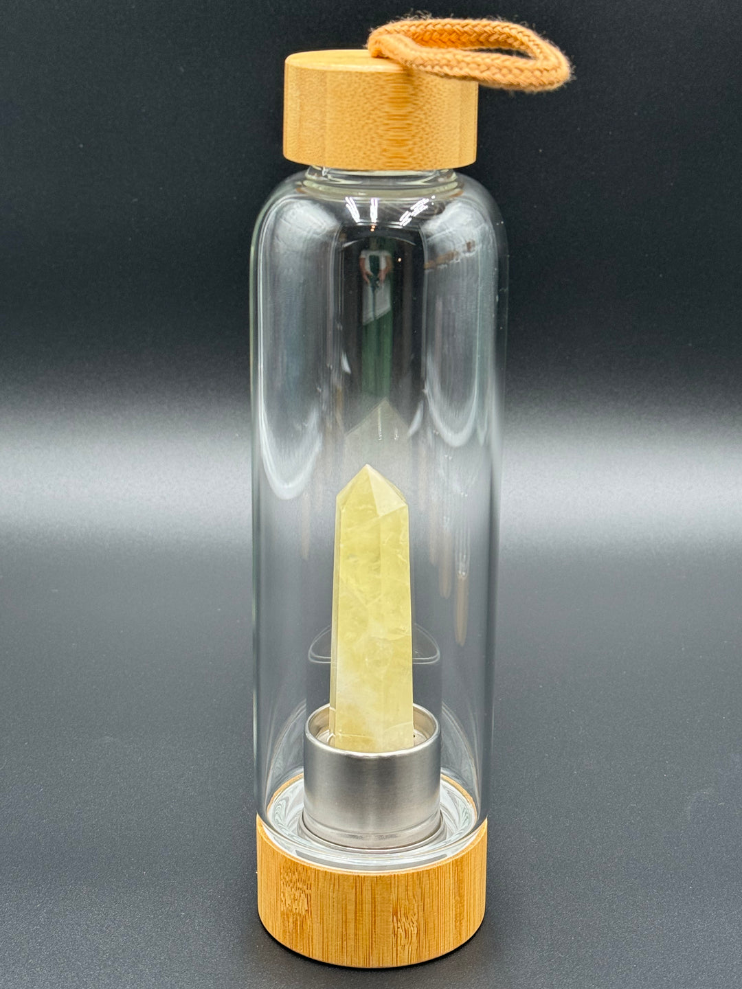 Crystal Infusion Glass & Bamboo Water Bottle