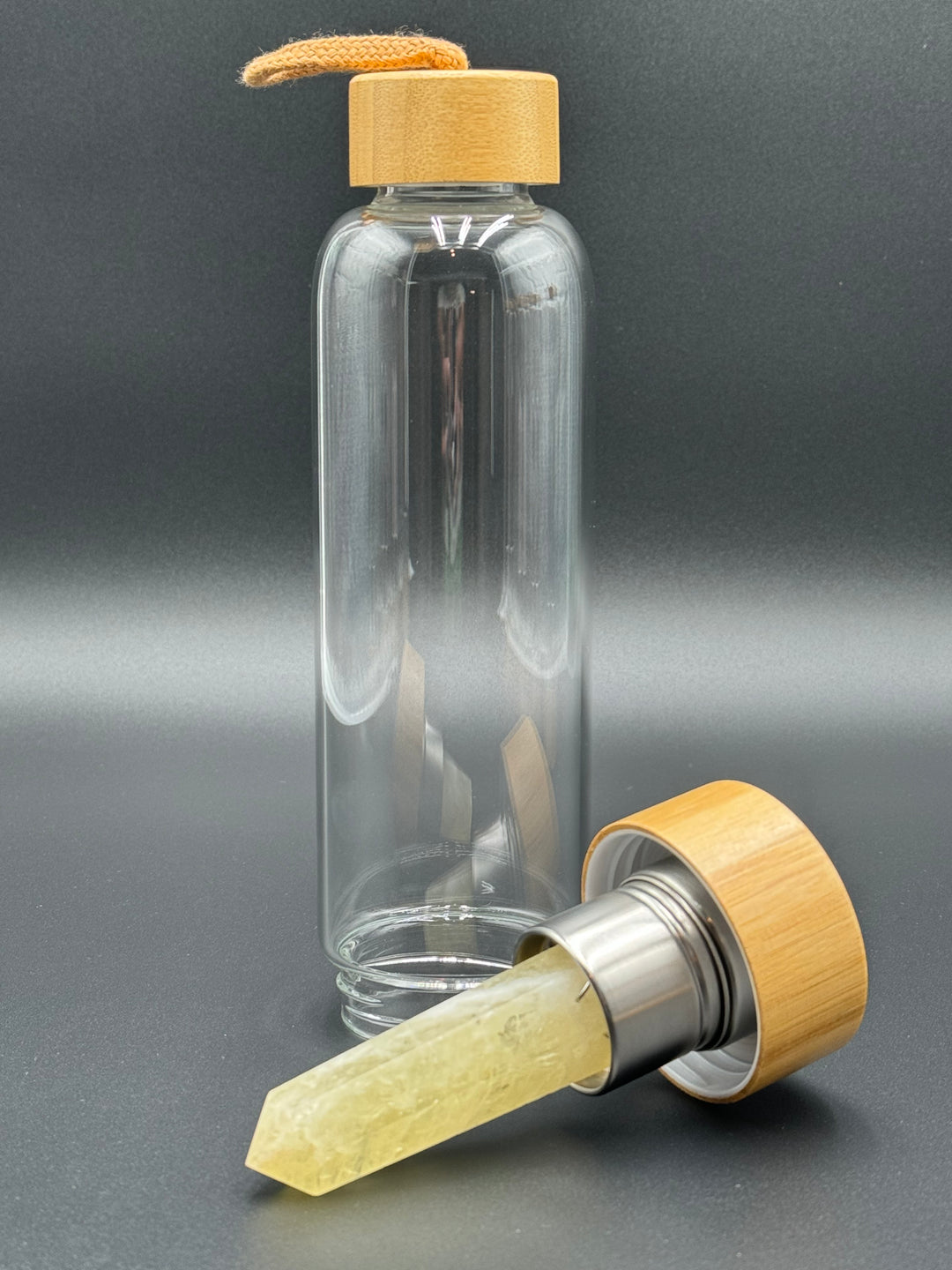 Crystal Infusion Glass & Bamboo Water Bottle