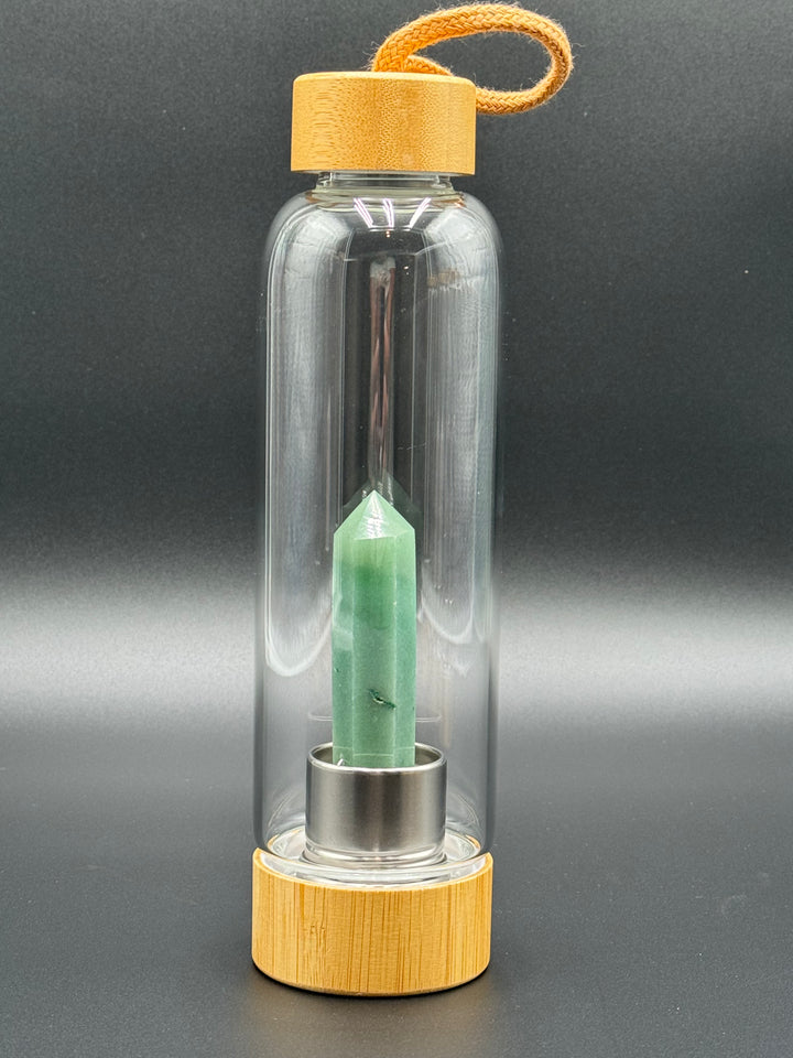 Crystal Infusion Glass & Bamboo Water Bottle