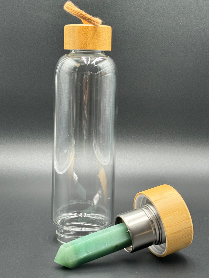 Crystal Infusion Glass & Bamboo Water Bottle