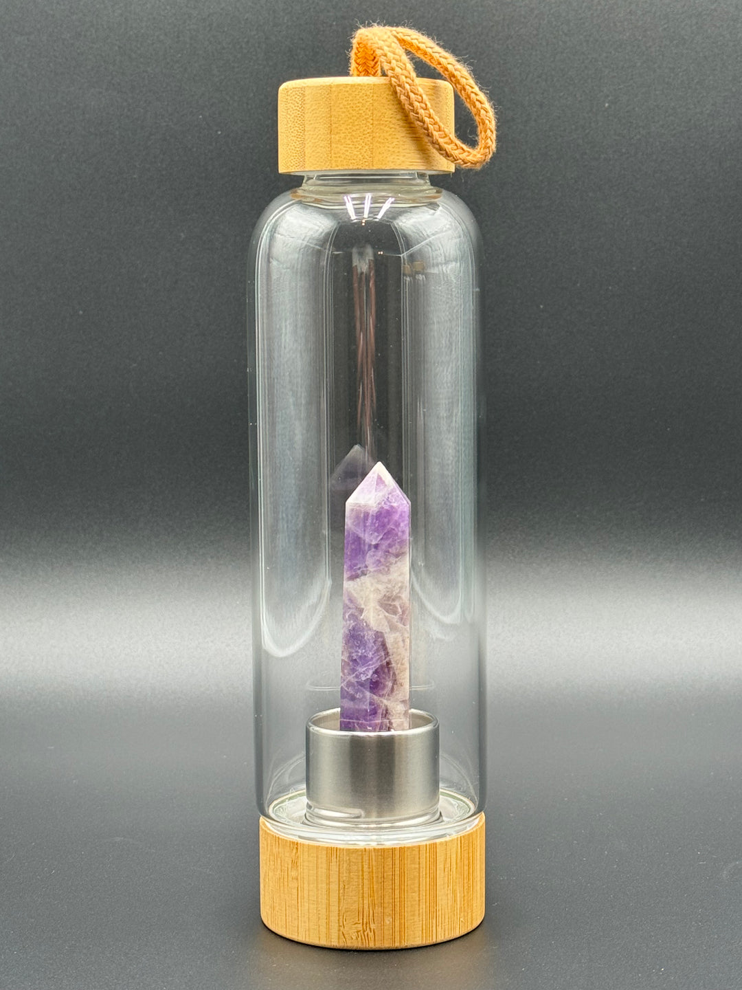 Crystal Infusion Glass & Bamboo Water Bottle