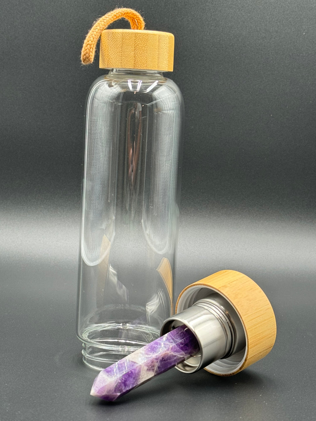 Crystal Infusion Glass & Bamboo Water Bottle