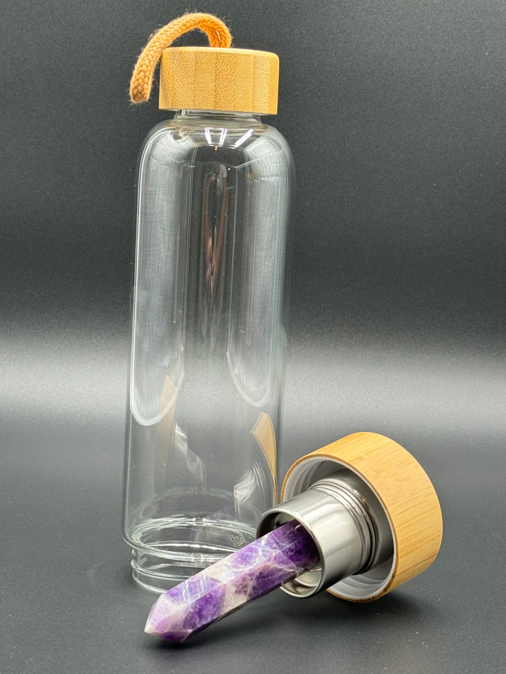 Crystal Infusion Glass & Bamboo Water Bottle