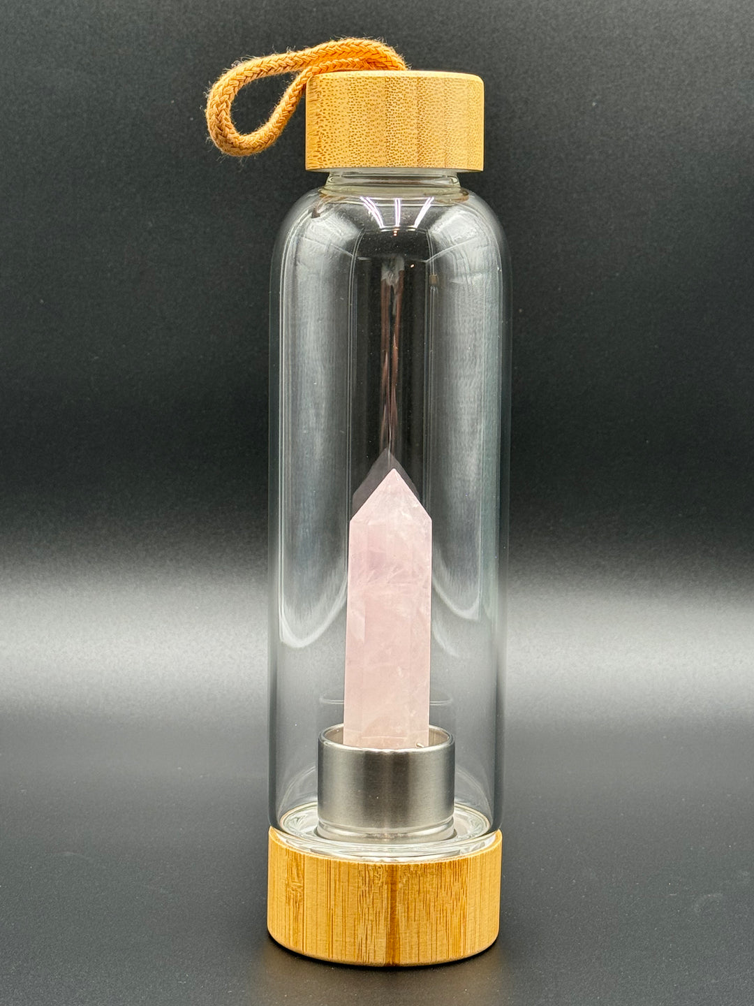 Crystal Infusion Glass & Bamboo Water Bottle