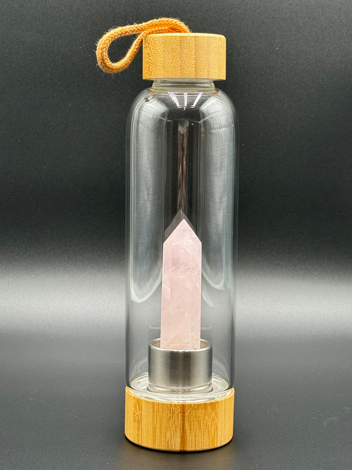 Crystal Infusion Glass & Bamboo Water Bottle