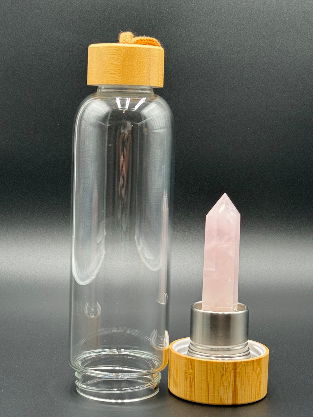 Crystal Infusion Glass & Bamboo Water Bottle