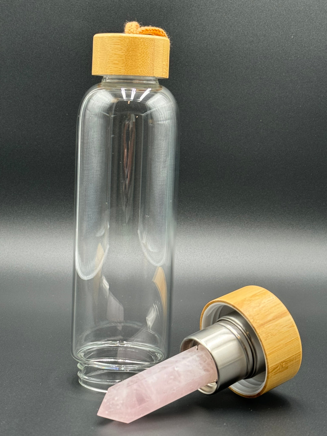 Crystal Infusion Glass & Bamboo Water Bottle