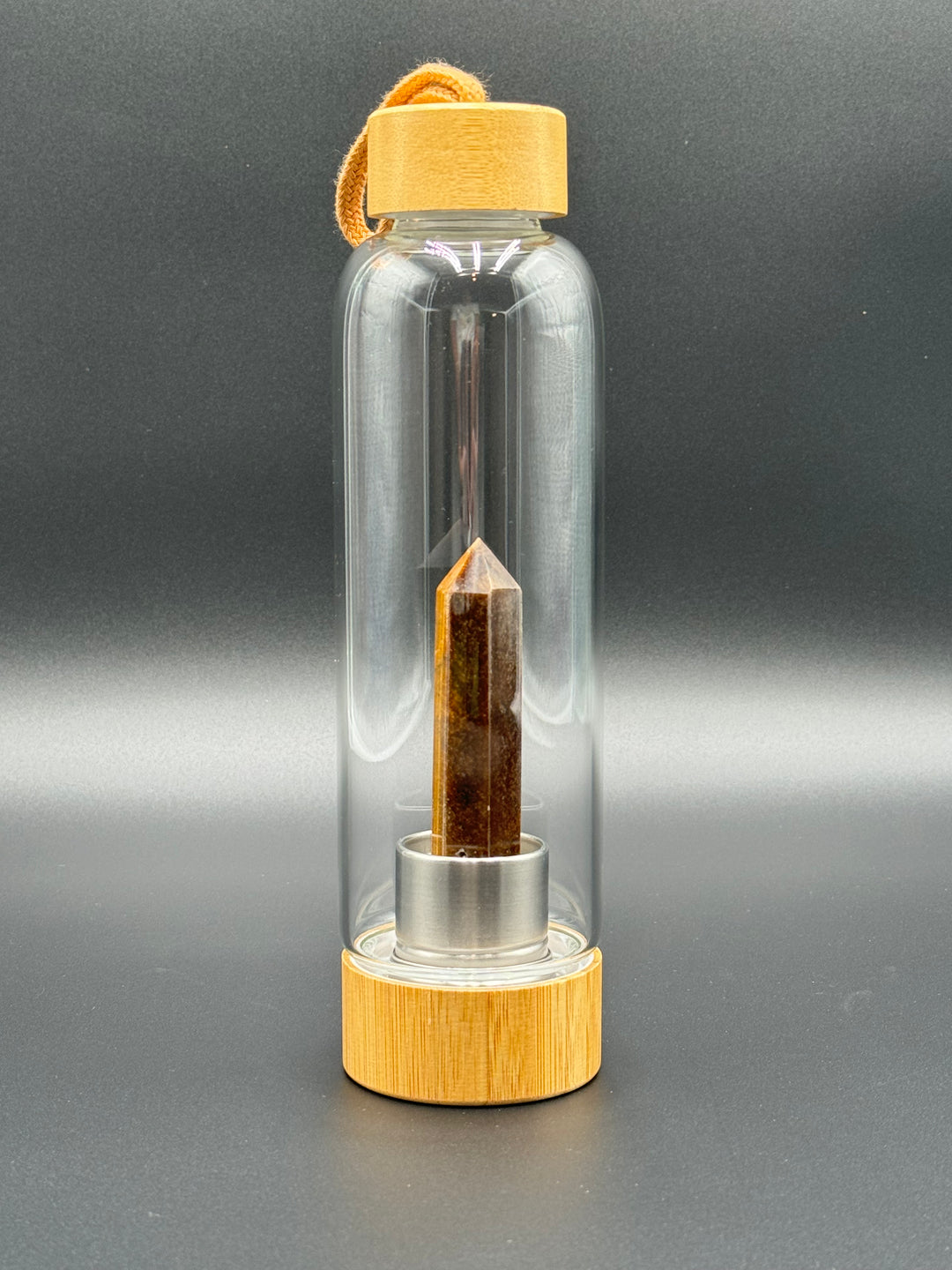 Crystal Infusion Glass & Bamboo Water Bottle