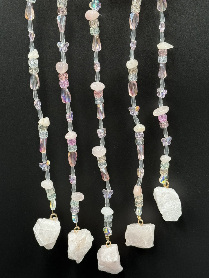 Rose Quartz Moon Dream Catcher / Sun Catcher