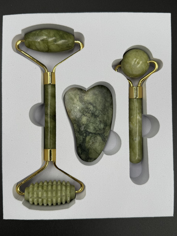 Jade Radiance 3-Piece Gua Sha Facial Massager Gift Set