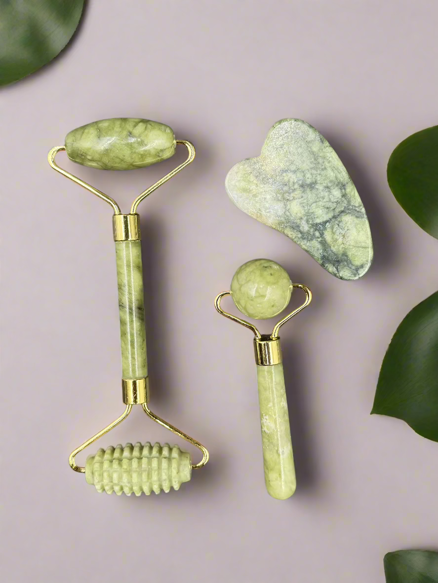 Jade Radiance 3-Piece Gua Sha Facial Massager Gift Set