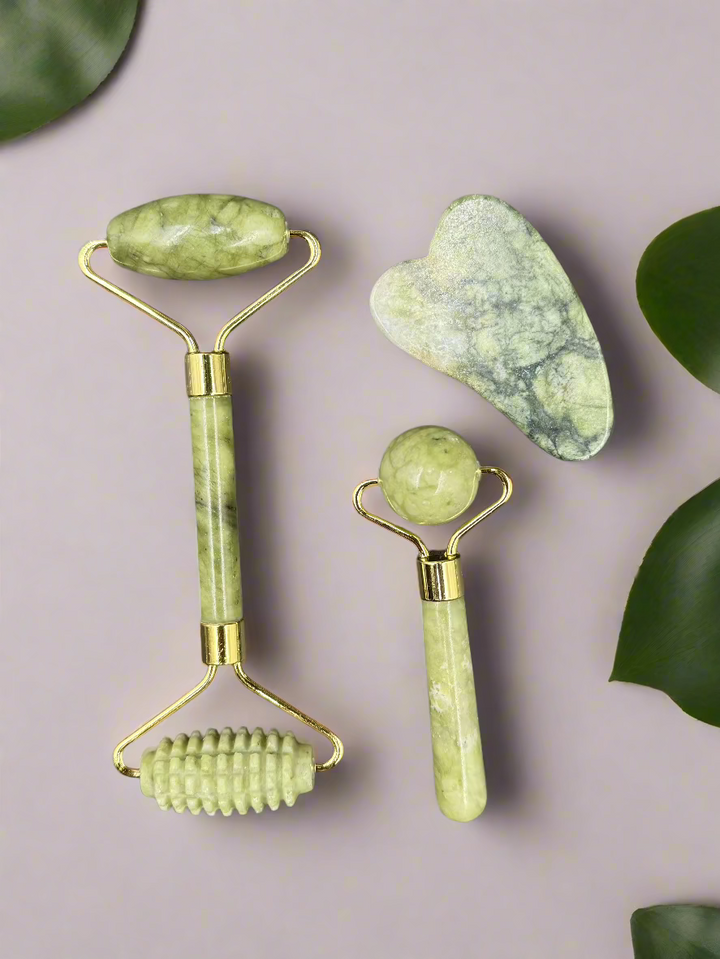 Jade Radiance 3-Piece Gua Sha Facial Massager Gift Set