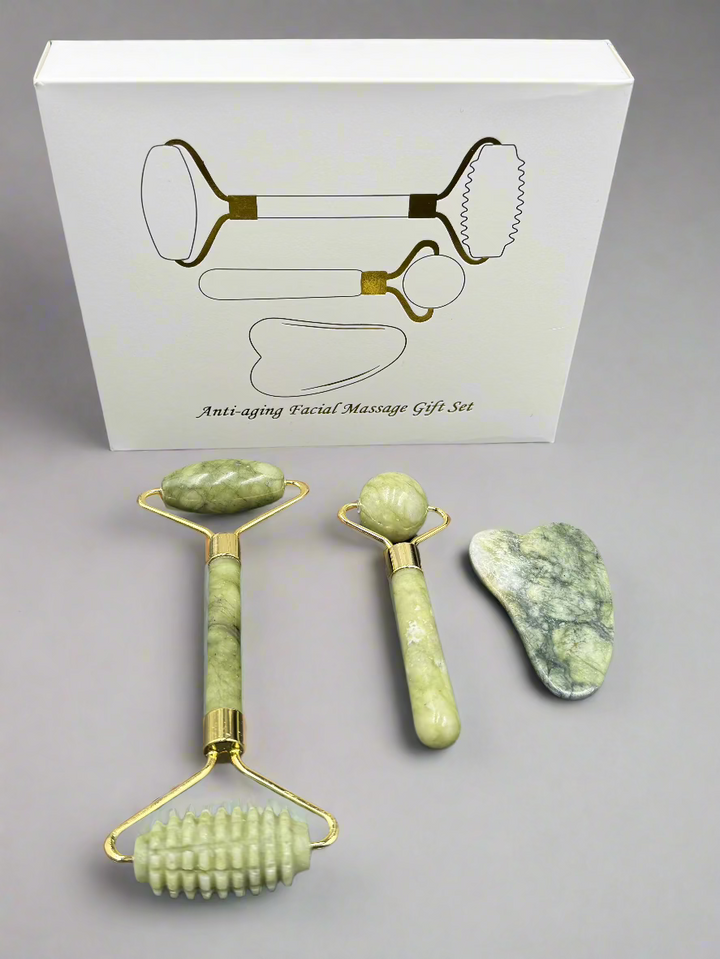Jade Radiance 3-Piece Gua Sha Facial Massager Gift Set