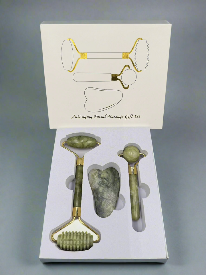 Jade Radiance 3-Piece Gua Sha Facial Massager Gift Set