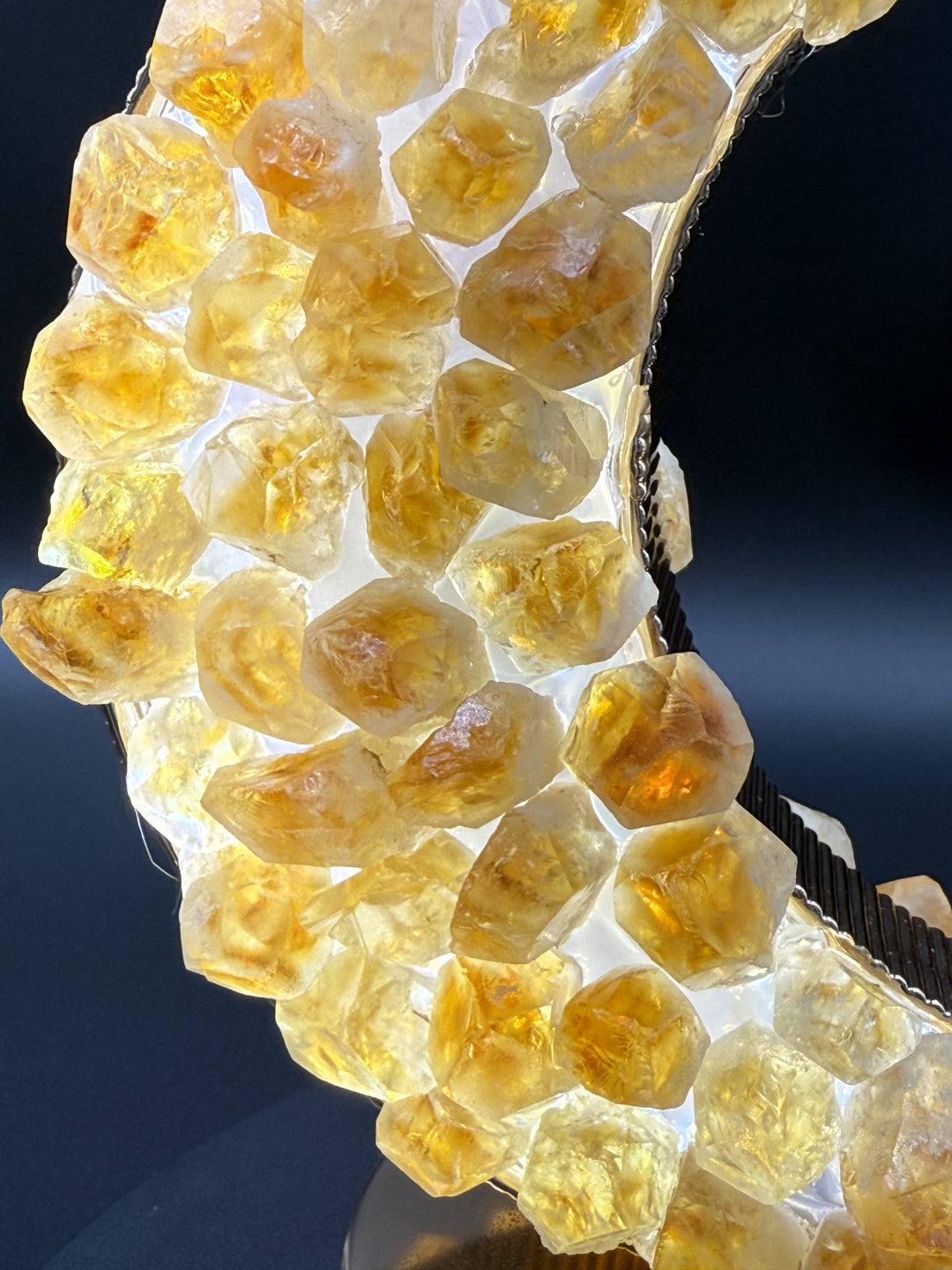 Celestial Glow Natural Citrine Crescent Moon Night Light