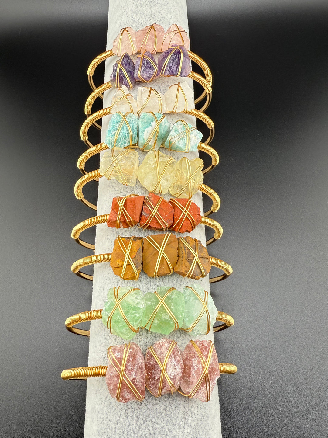 Natural Raw Crystals Cuff Bracelet
