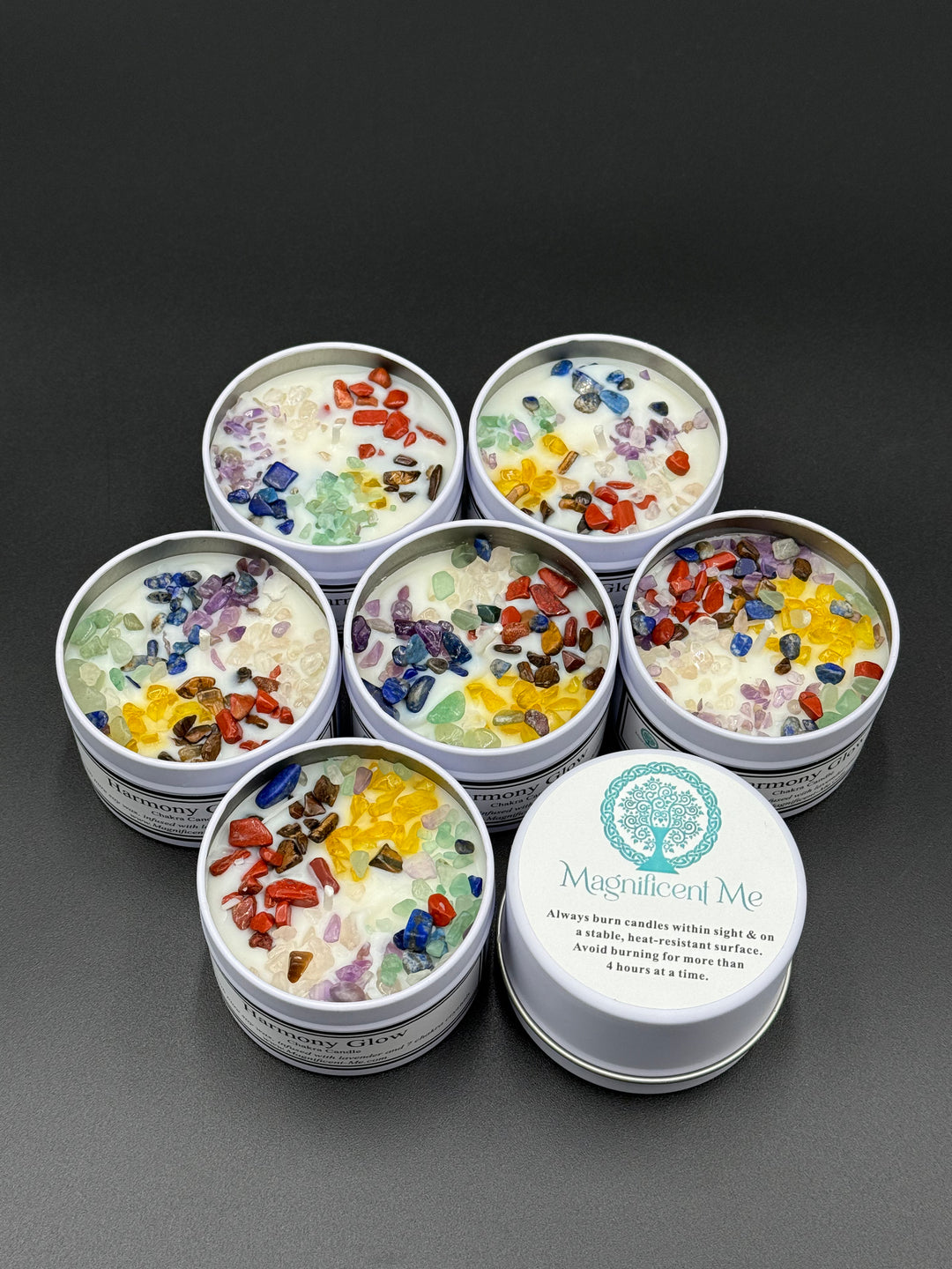 Harmony Glow 7 Crystals Chakra Candle