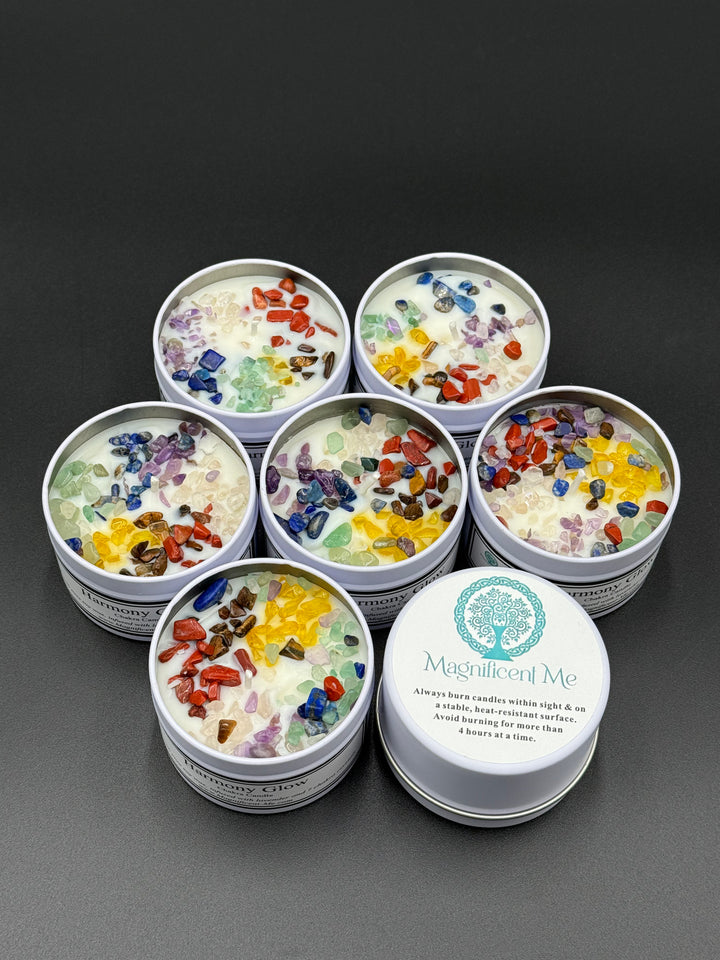 Harmony Glow 7 Crystals Chakra Candle
