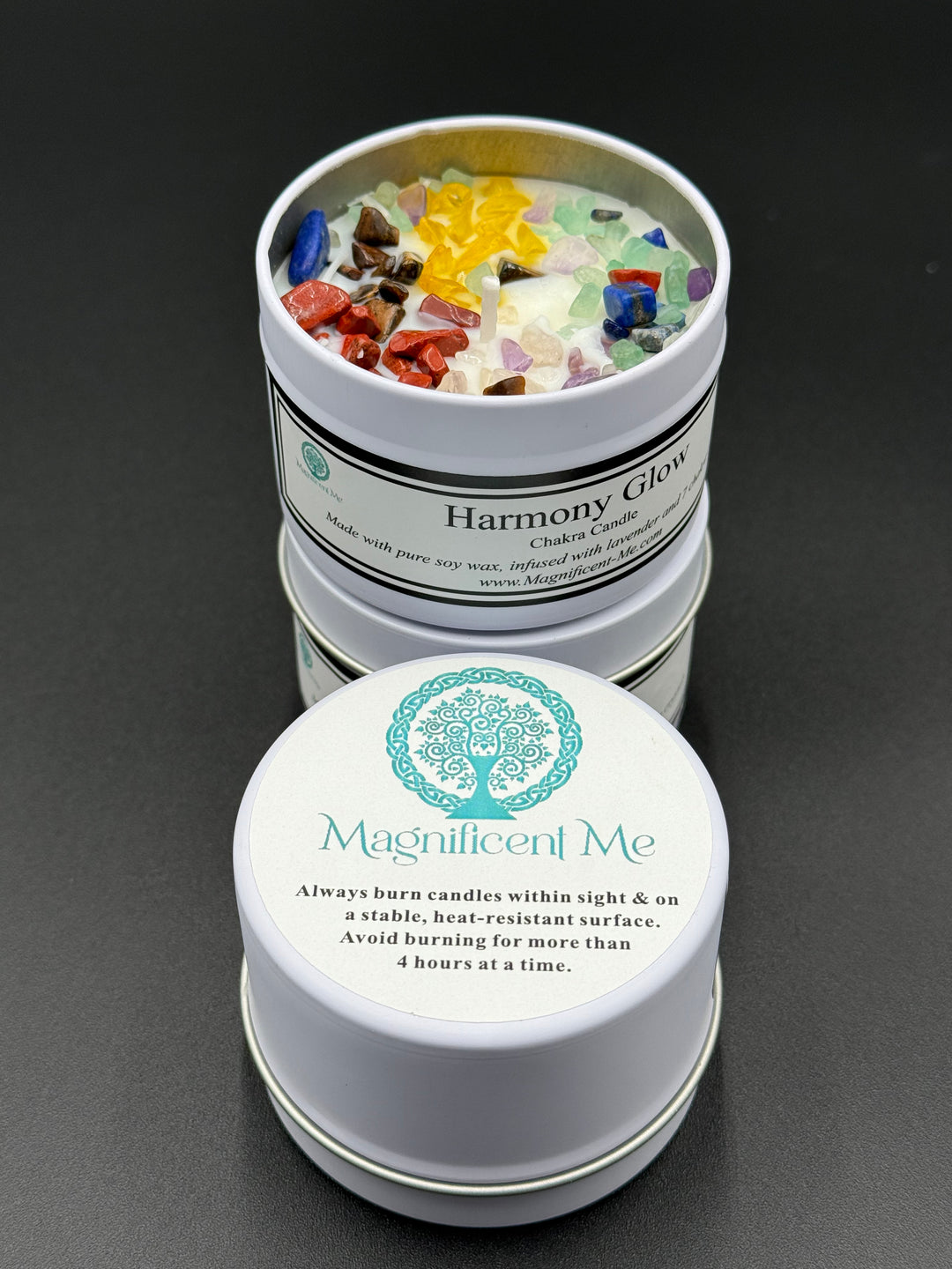 Harmony Glow 7 Crystals Chakra Candle
