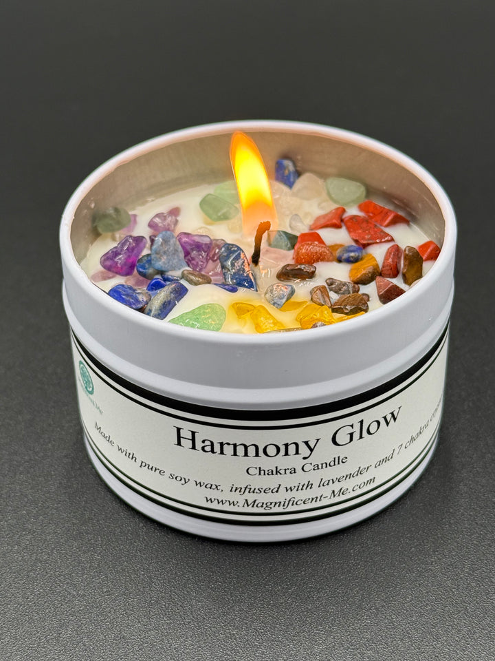 Harmony Glow 7 Crystals Chakra Candle