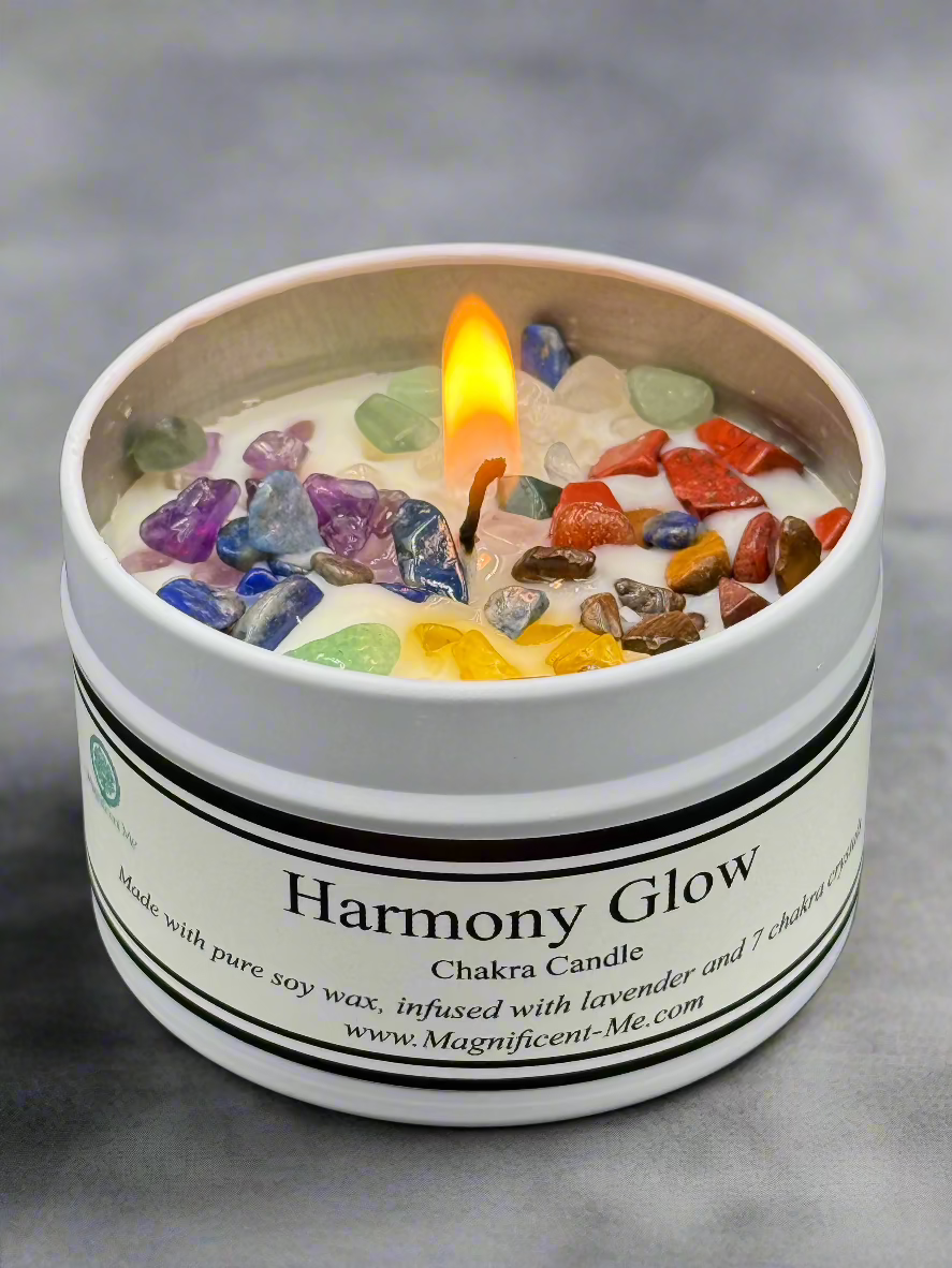 Harmony Glow 7 Crystals Chakra Candle