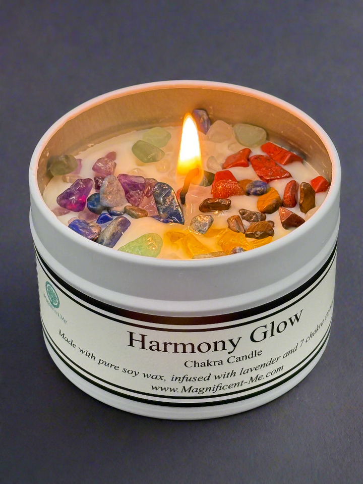 Harmony Glow 7 Crystals Chakra Candle