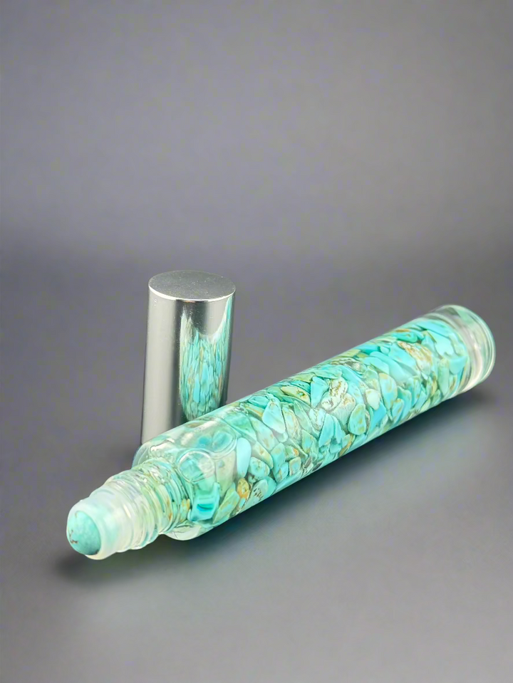 Turquoise Serenity - Bergamot Infused Crystal Roll-On (Throat & Third Eye Chakras)