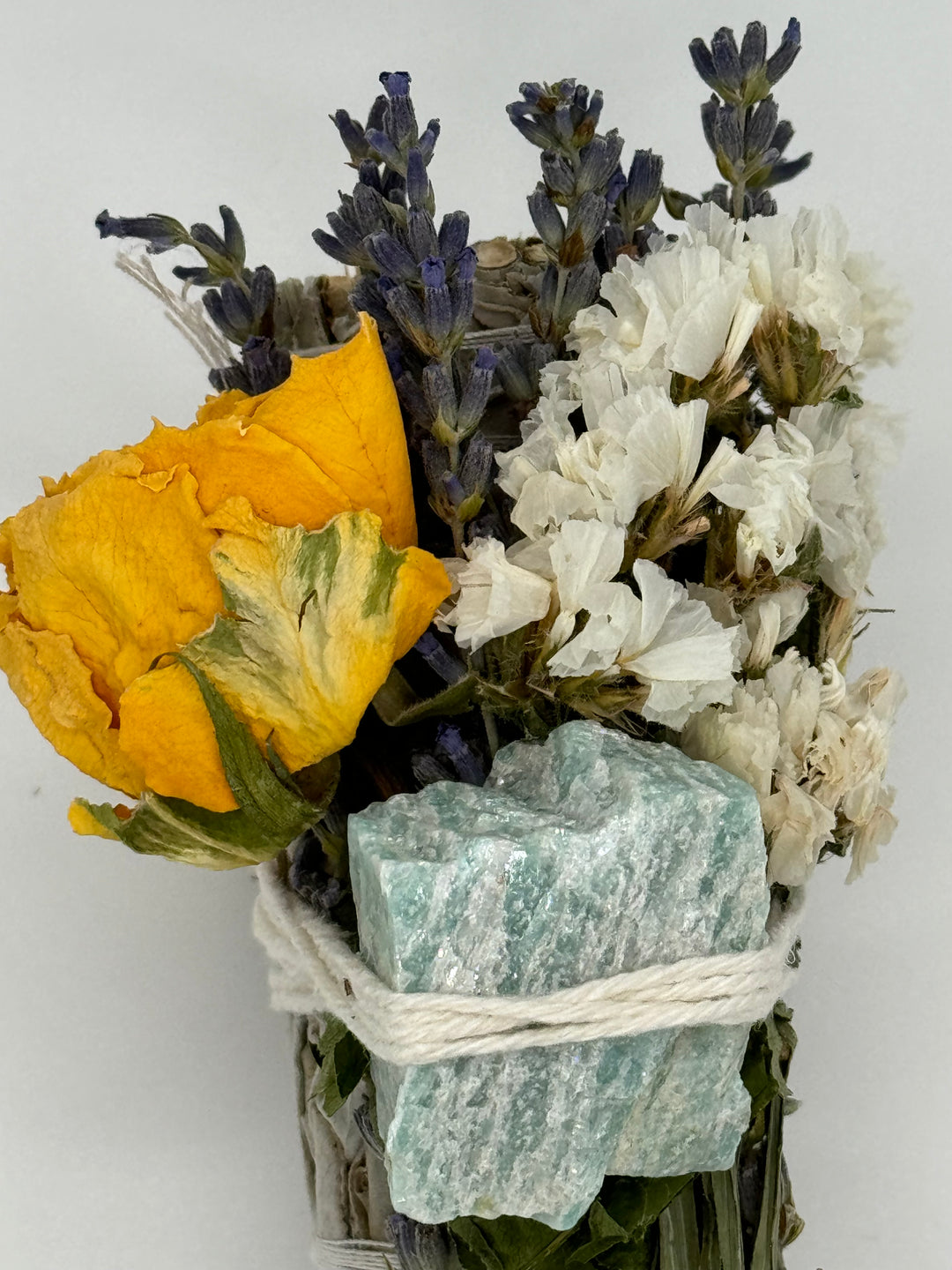 Exquisite Sage Sticks with Roses and Crystals (Set of 8 Sticks)