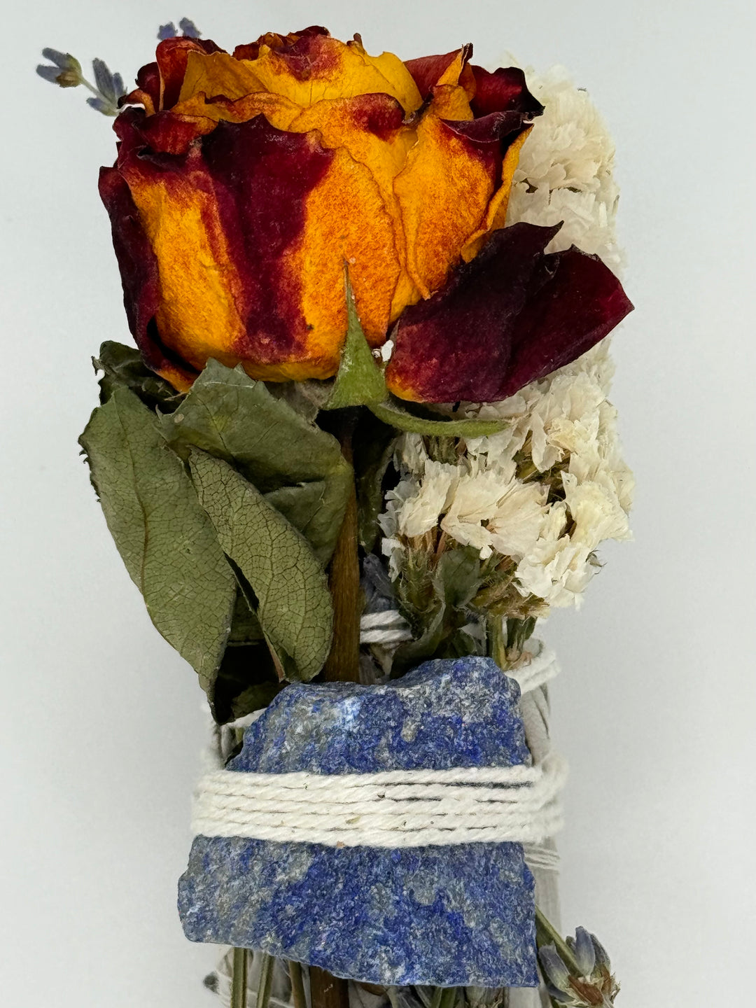 Exquisite Sage Sticks with Roses and Crystals (Set of 8 Sticks)