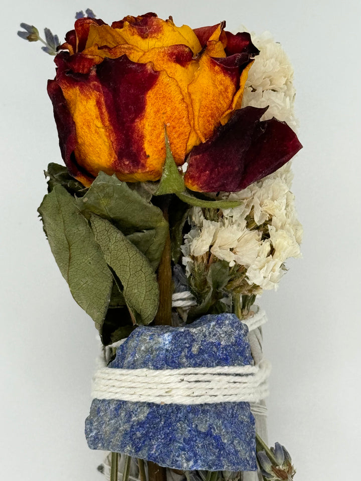 Exquisite Sage Sticks with Roses and Crystals (Set of 8 Sticks)