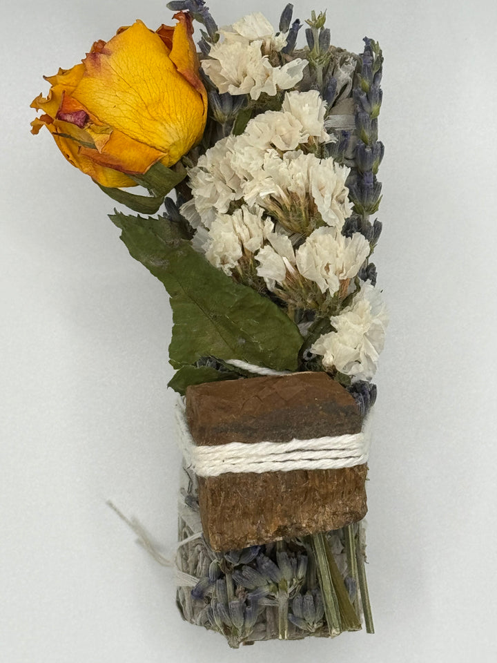 Exquisite Sage Sticks with Roses and Crystals (Set of 8 Sticks)