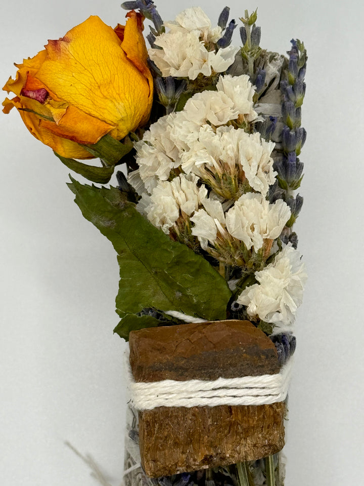 Exquisite Sage Sticks with Roses and Crystals (Set of 8 Sticks)