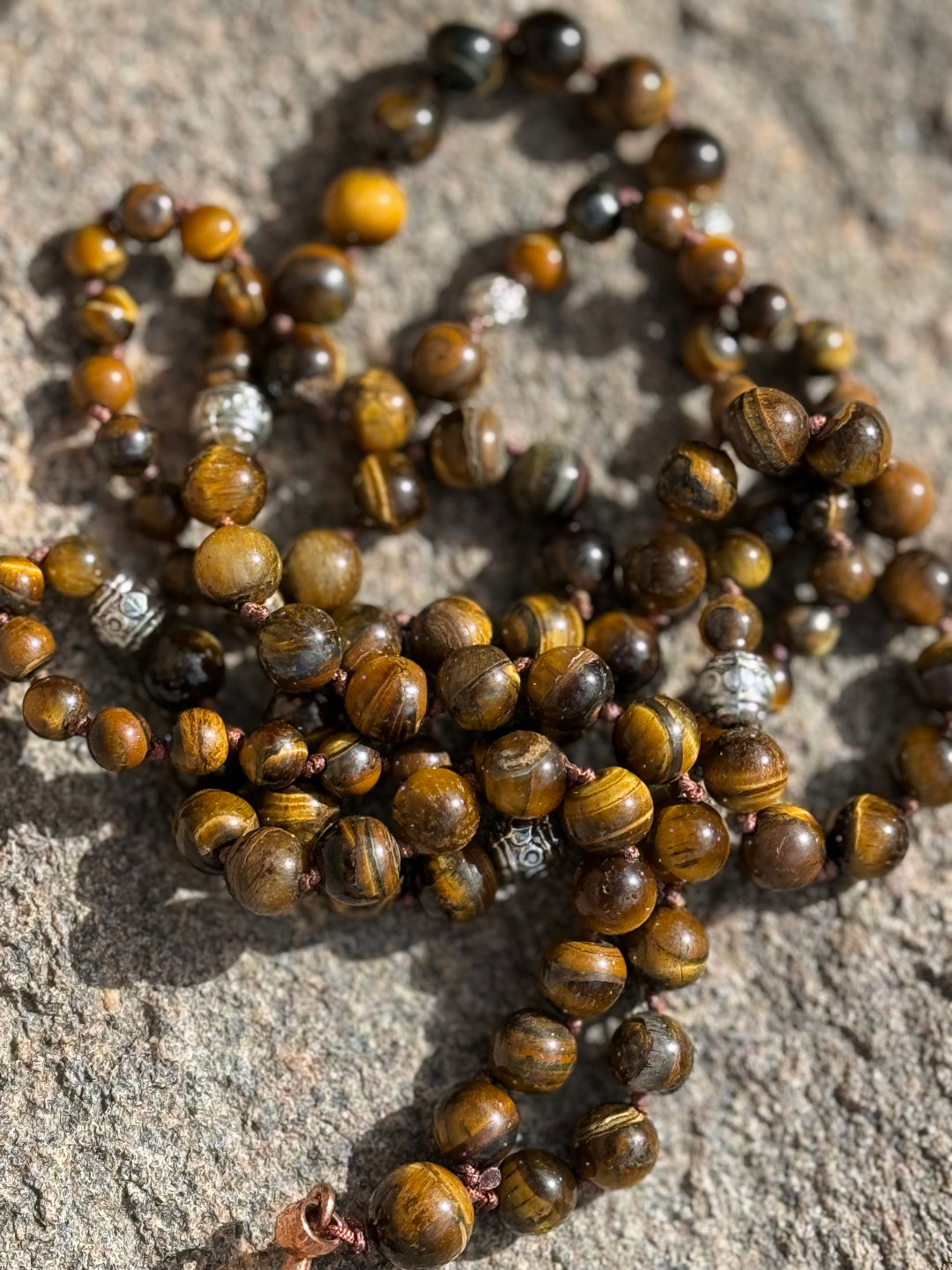 Divine Radiance 108 Bead Tiger Eye Mala/Necklace