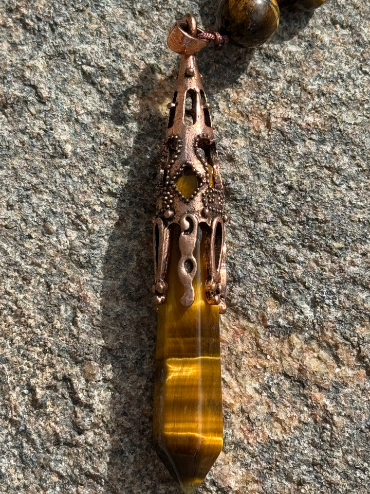 Divine Radiance 108 Bead Tiger Eye Mala/Necklace