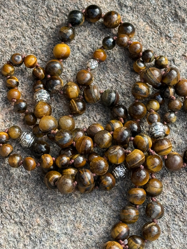Divine Radiance 108 Bead Tiger Eye Mala/Necklace