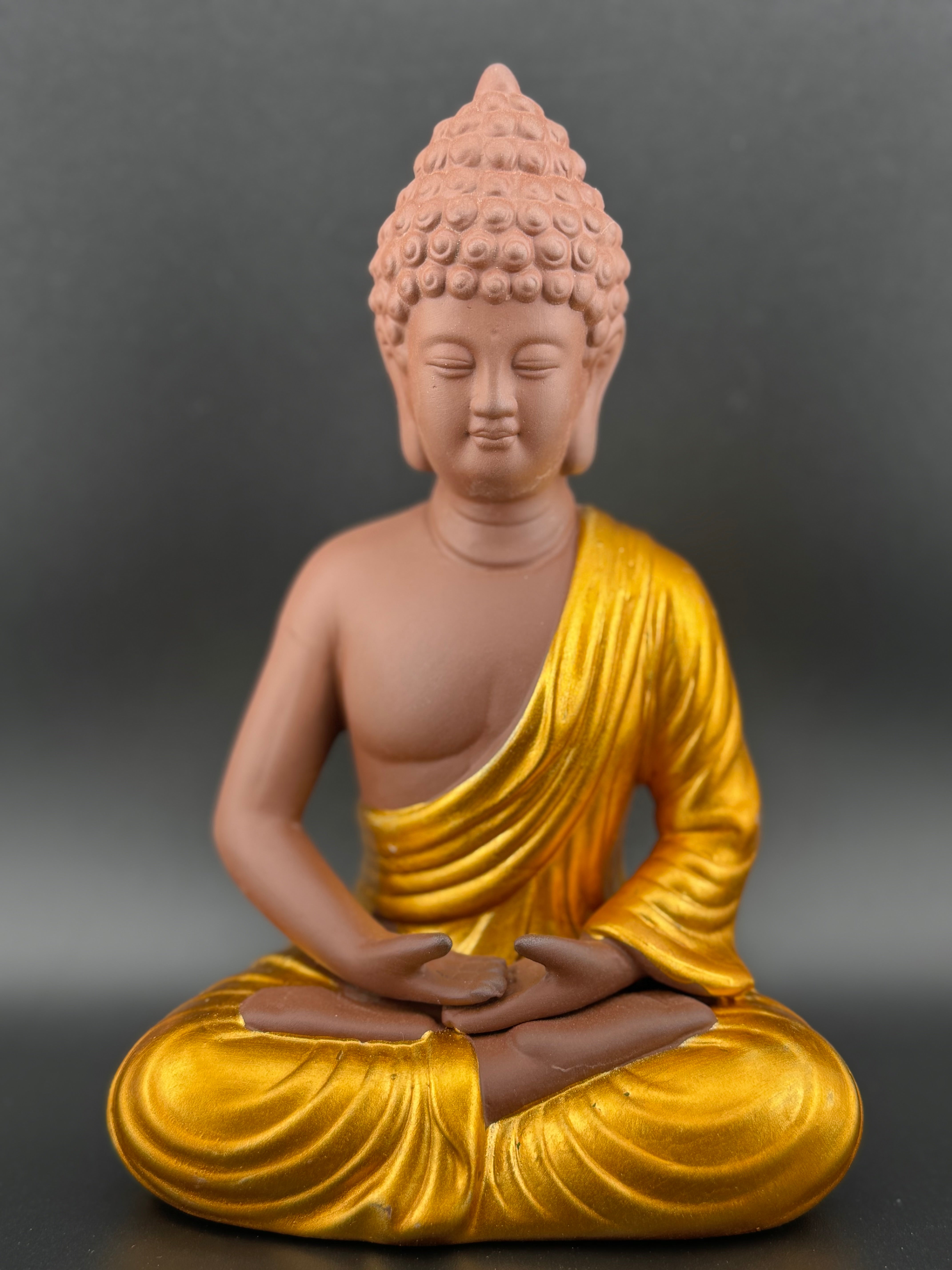 Golden Buddha Backflow Incense Burner With LED Light (Gold