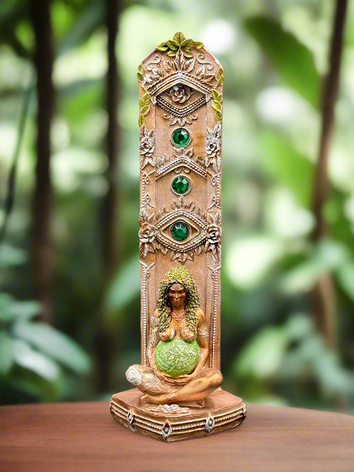 Hand-Painted Mother Gaia Incense Holder